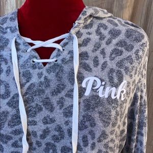 PINK Leopard Print Hoodie